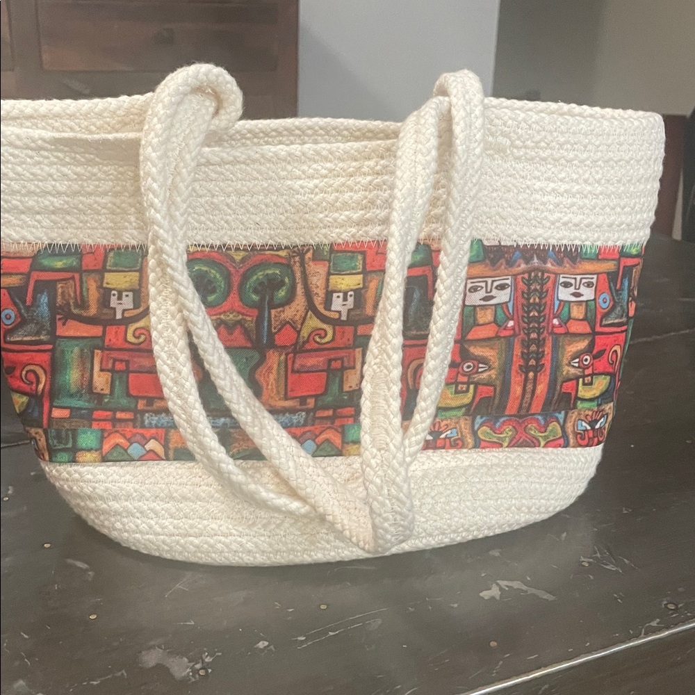 Colorful Patterned Tote Bag - Picture 2 of 6